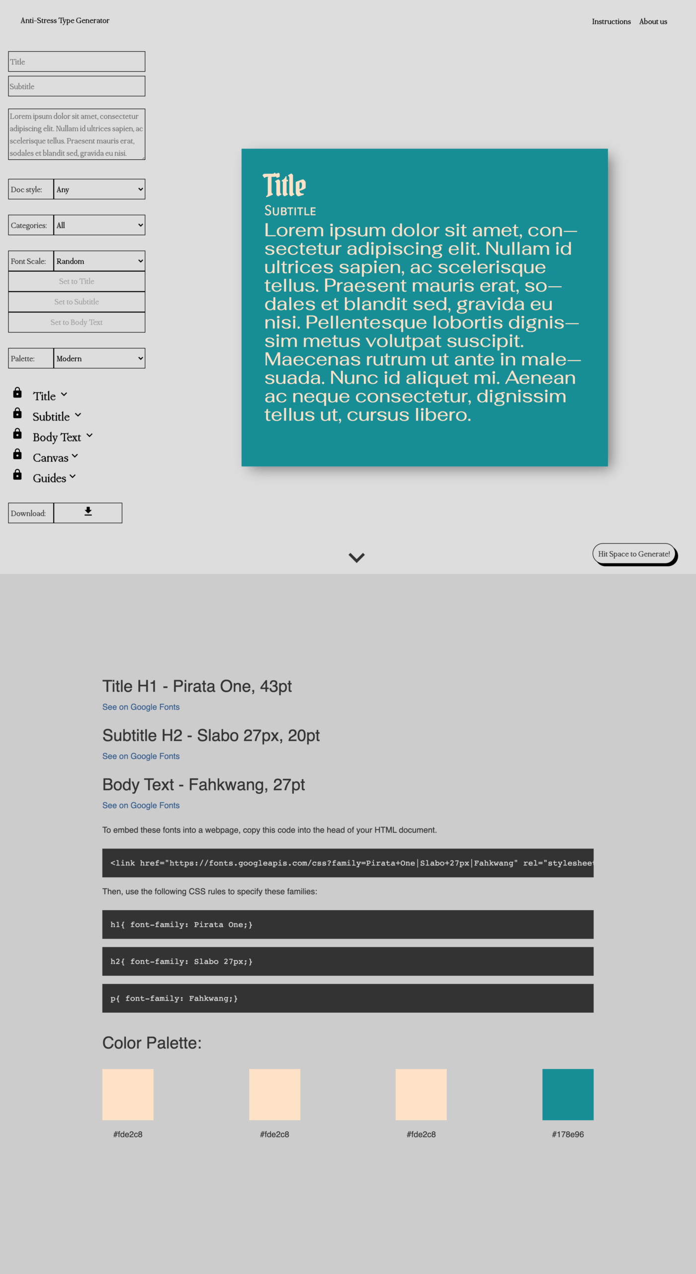 Anti-stress Type Generator